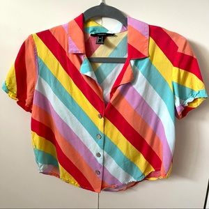 Forever 21 retro button down top. Crop. Size: S